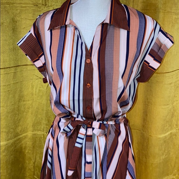 Almost Famous Belted Button-Up Shirt Dress - Picture 4 of 7